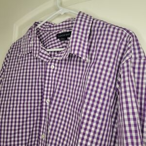 Lands' End Men's Purple Gingham Date Night, Work, Church Shirt